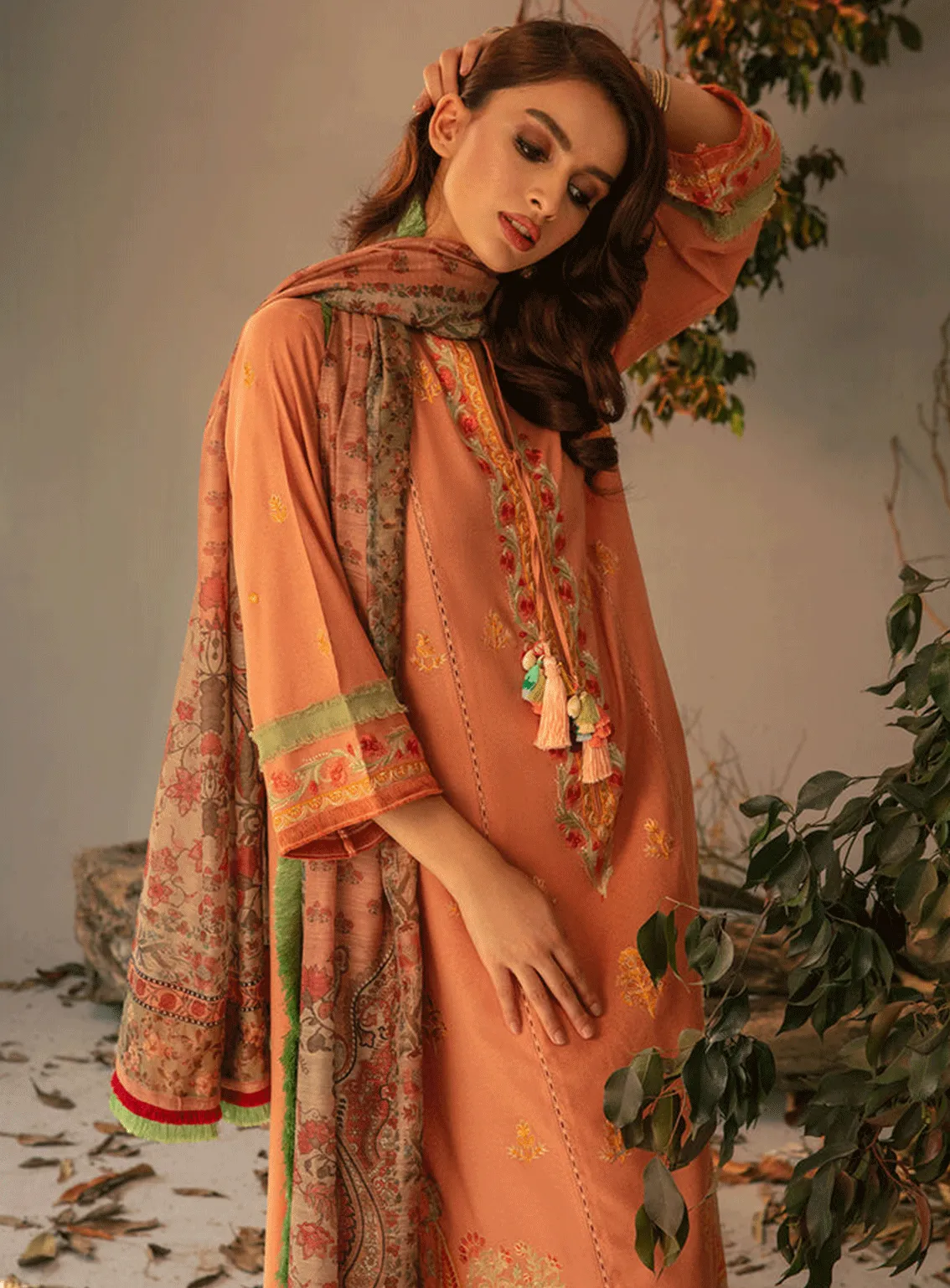 Sobia Nazir Embroidered Karandi Unstitched 3 Piece Suit - SN23AW 2B