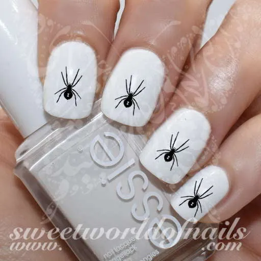 Spider Nail Art Black Widow Nail Water Decals Slides