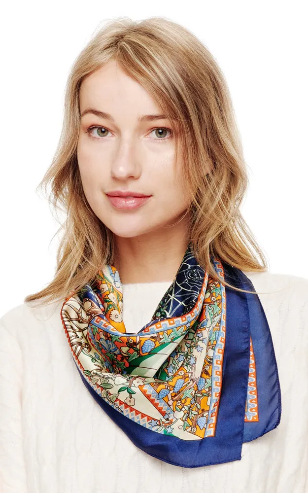 SPSS2058 Multi Printed Silky Bandana Scarf