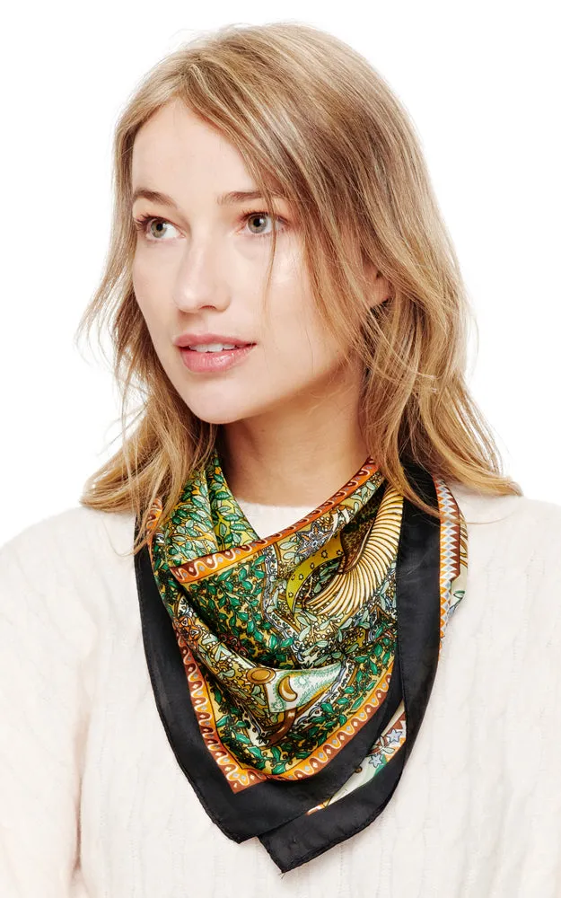 SPSS2058 Multi Printed Silky Bandana Scarf