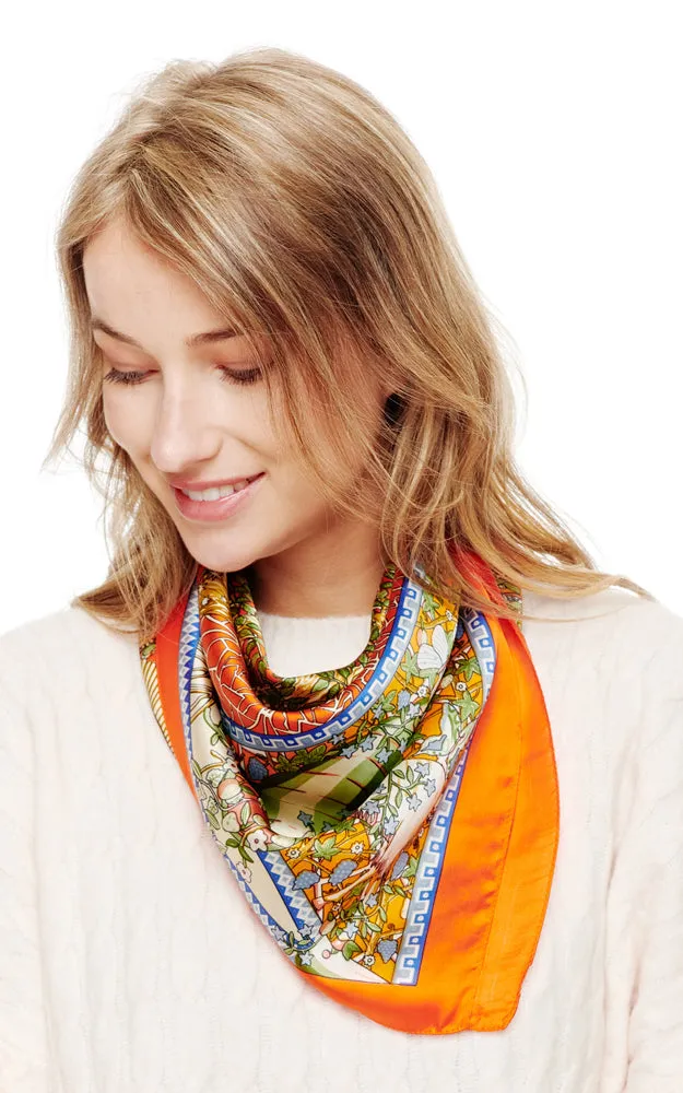 SPSS2058 Multi Printed Silky Bandana Scarf