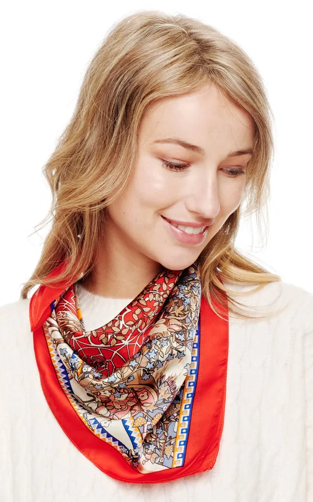 SPSS2058 Multi Printed Silky Bandana Scarf