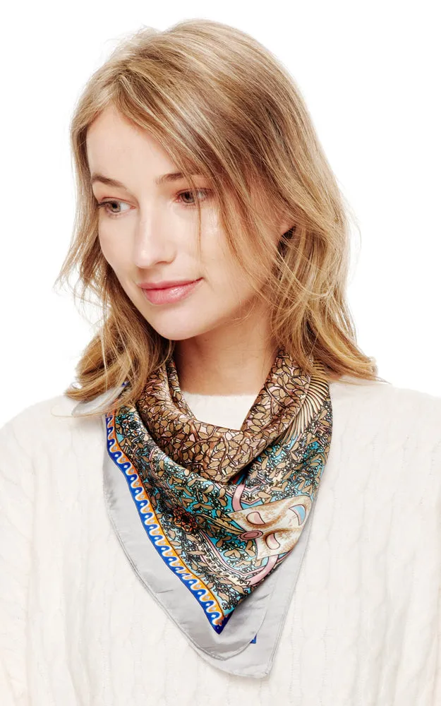 SPSS2058 Multi Printed Silky Bandana Scarf