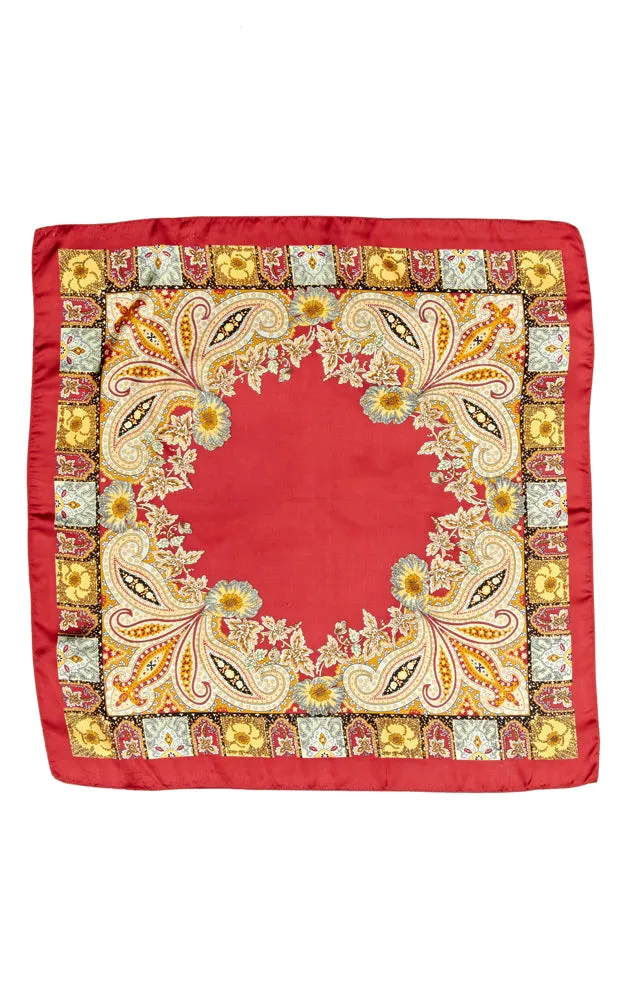 SPSS2068 Paisley Multi Printed Silky Bandana Scarf