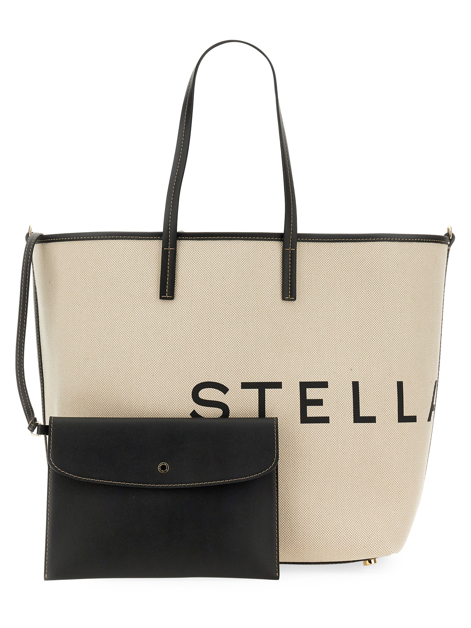 STELLA McCARTNEY    CANVAS BEACH TOTE BAG WITH LOGO