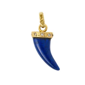 STUDDED  LUCKY HORN, LAPIS