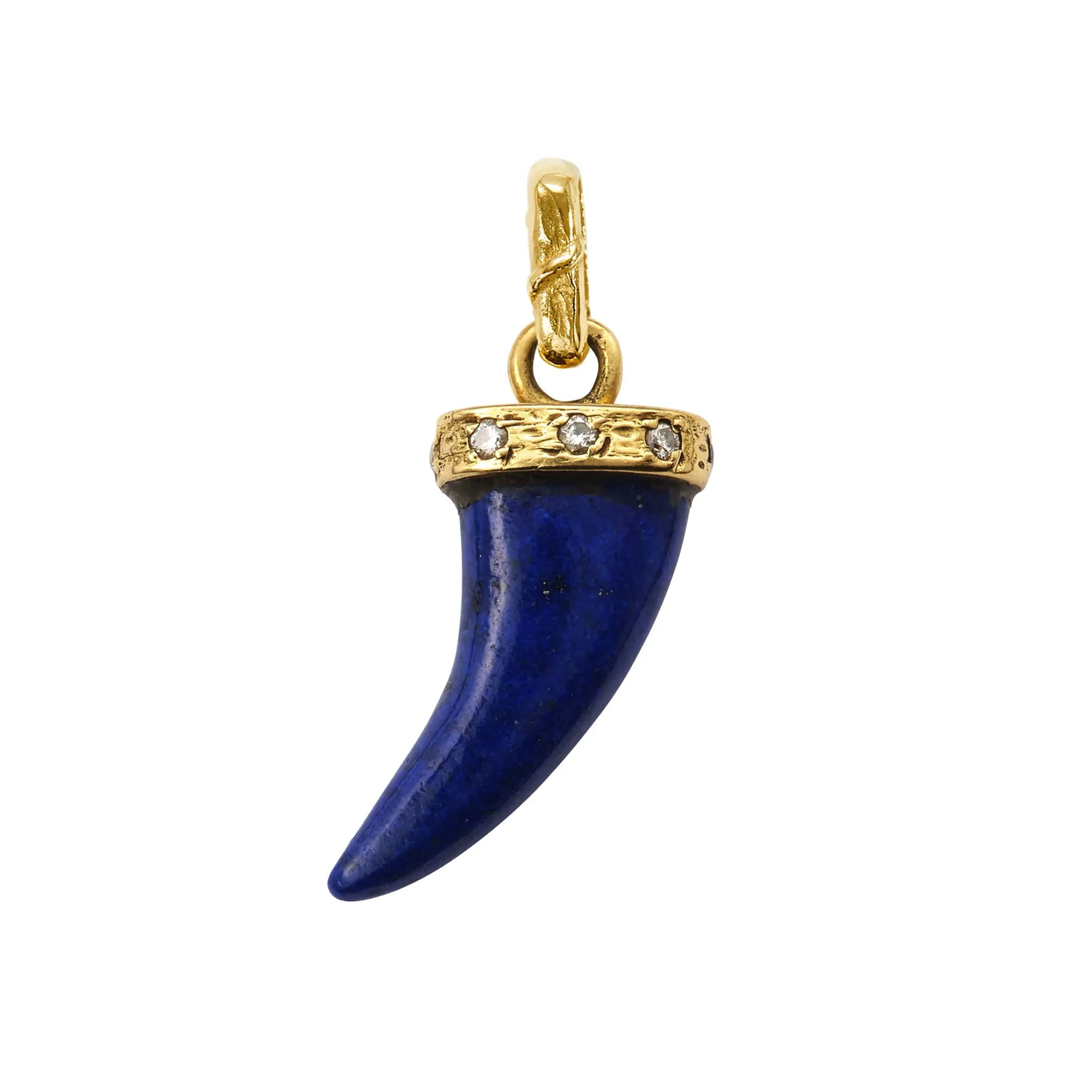 STUDDED  LUCKY HORN, LAPIS