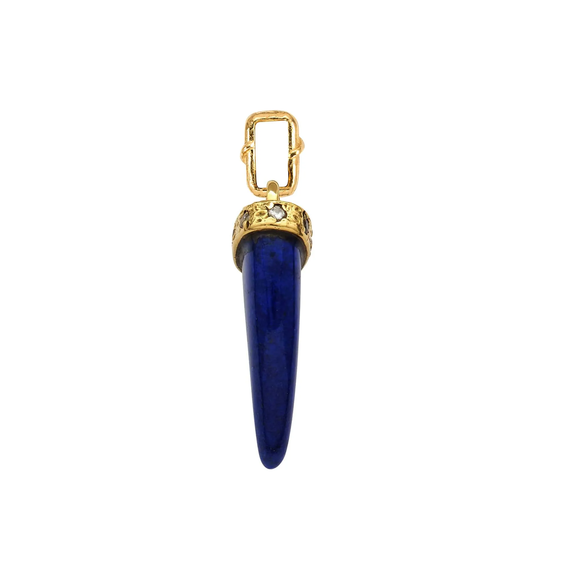 STUDDED  LUCKY HORN, LAPIS