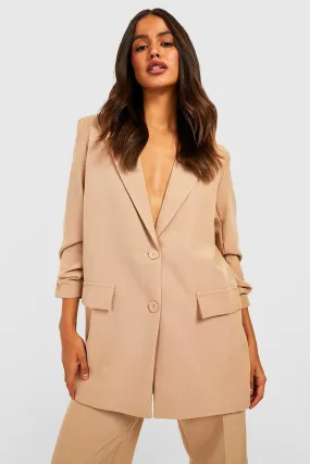 Tailored Ruched Sleeve Blazer