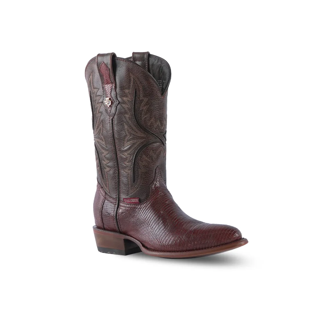 Texas Country Exotic Boot Lizard Cafe Round Toe LR250