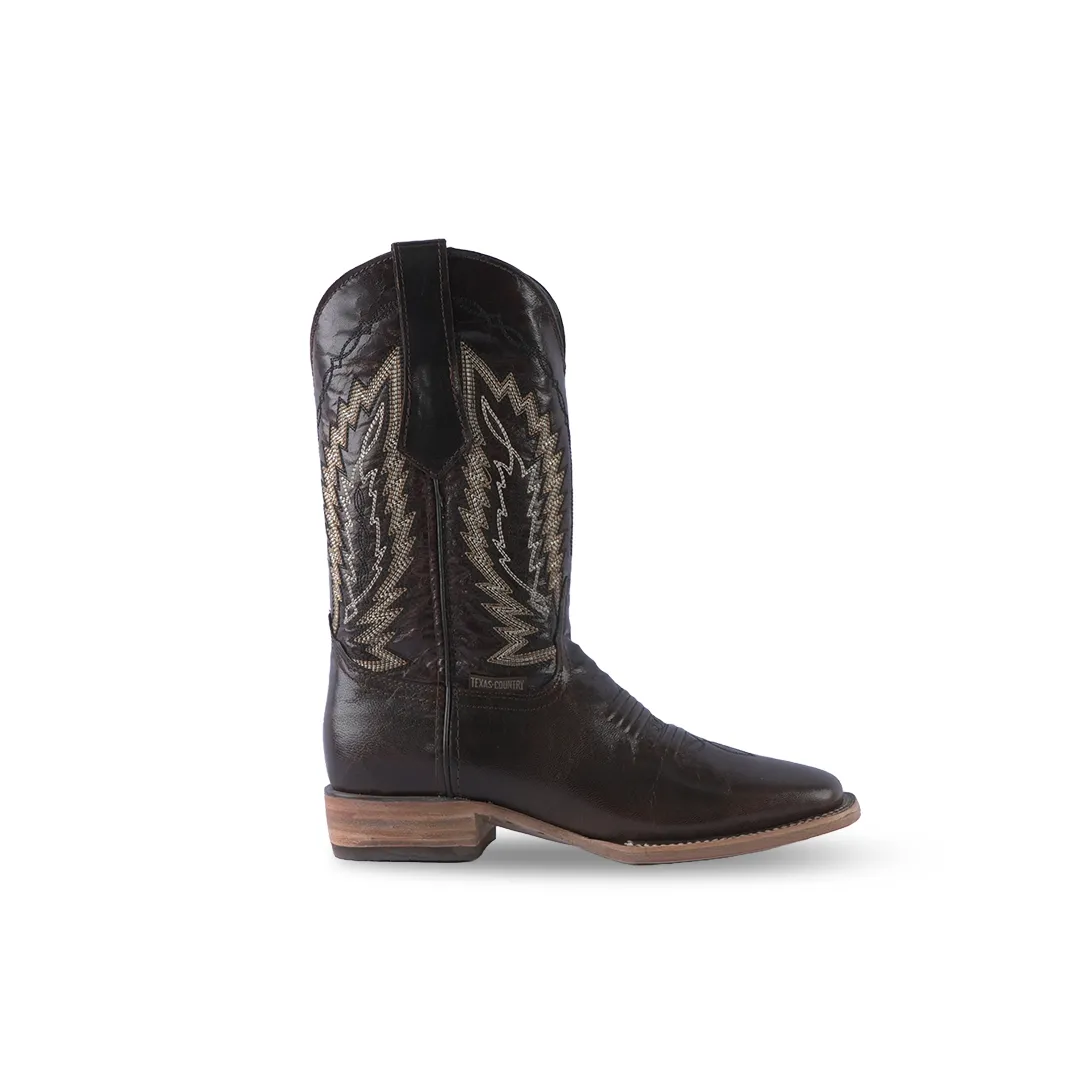 Texas Country Western Boot Desierto Camel Square Toe E674