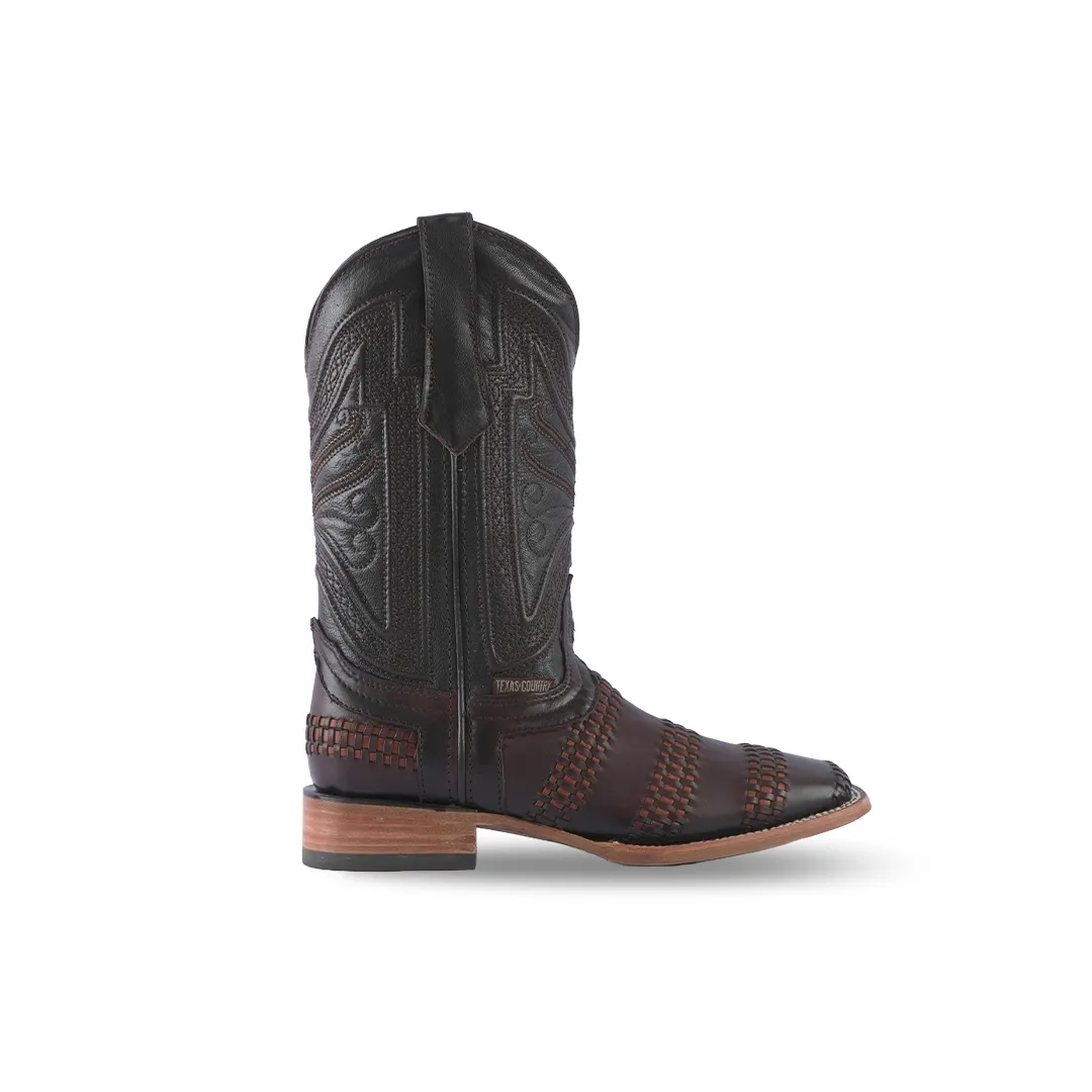 Texas Country Western Boot Frida Moka Square Toe E650