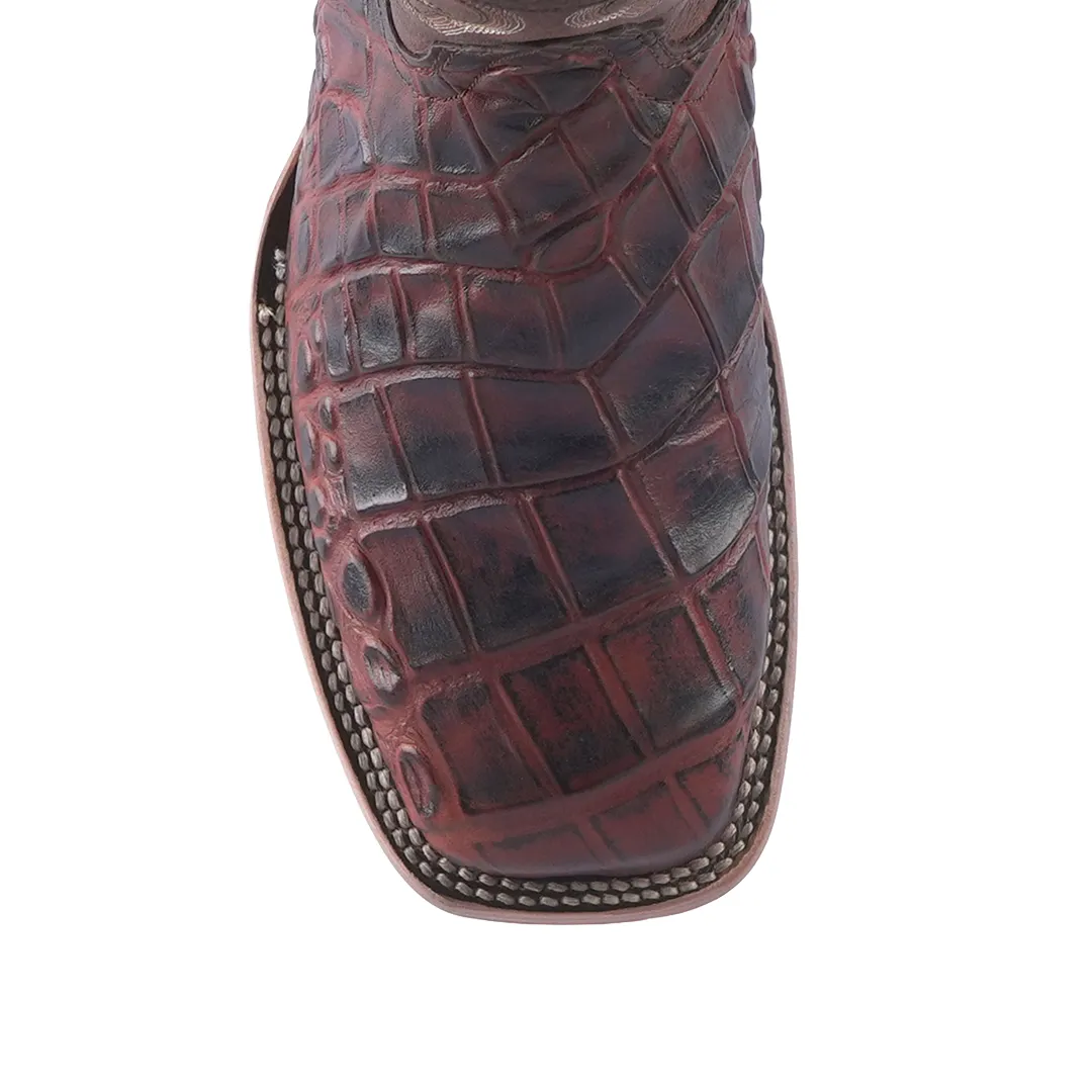 Texas Country Western Boot Munequeado Cognac Square Toe E658