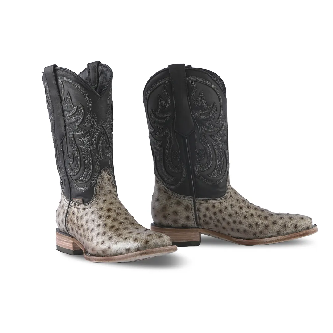 Texas Country Western Boot Ostrich CC Hueso Est 593