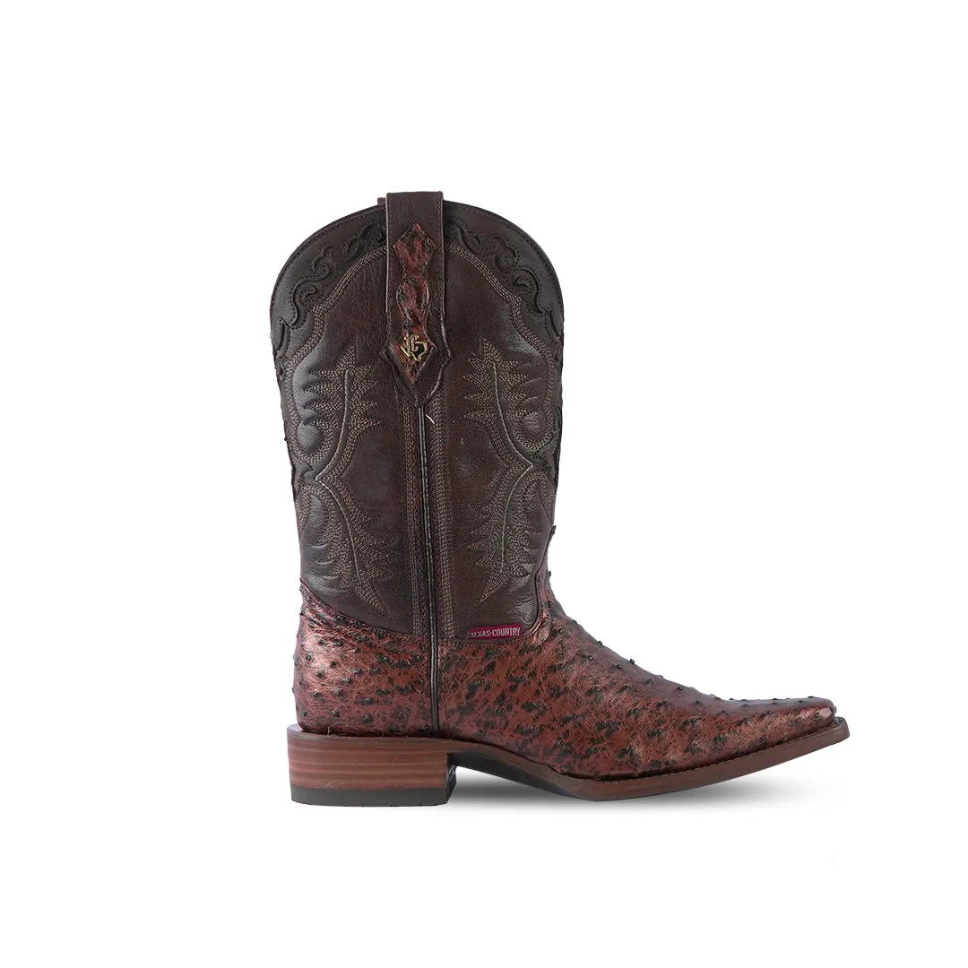 Texas Country Western Boot Ostrich Paris Verzy Toe AV160