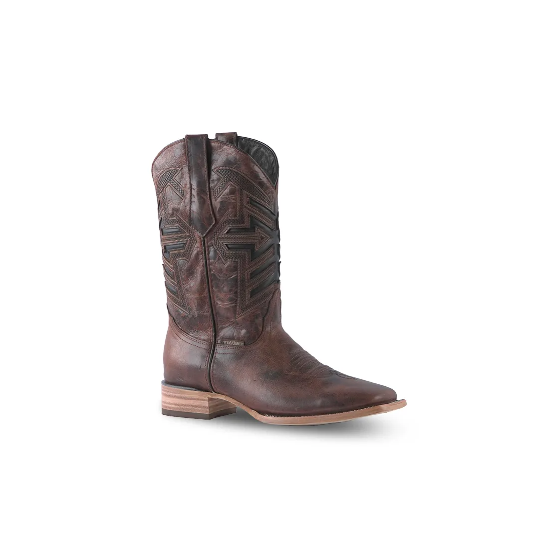 Texas Country Western Boot Roca Cognac Square Toe E665