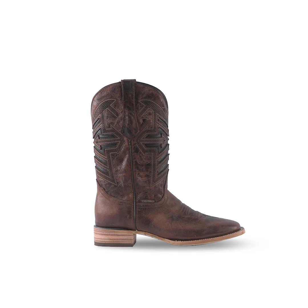 Texas Country Western Boot Roca Cognac Square Toe E665