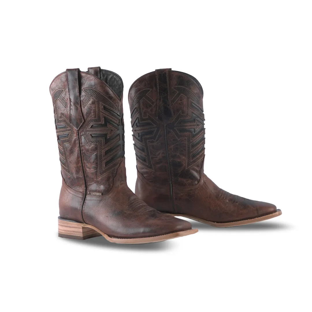 Texas Country Western Boot Roca Cognac Square Toe E665