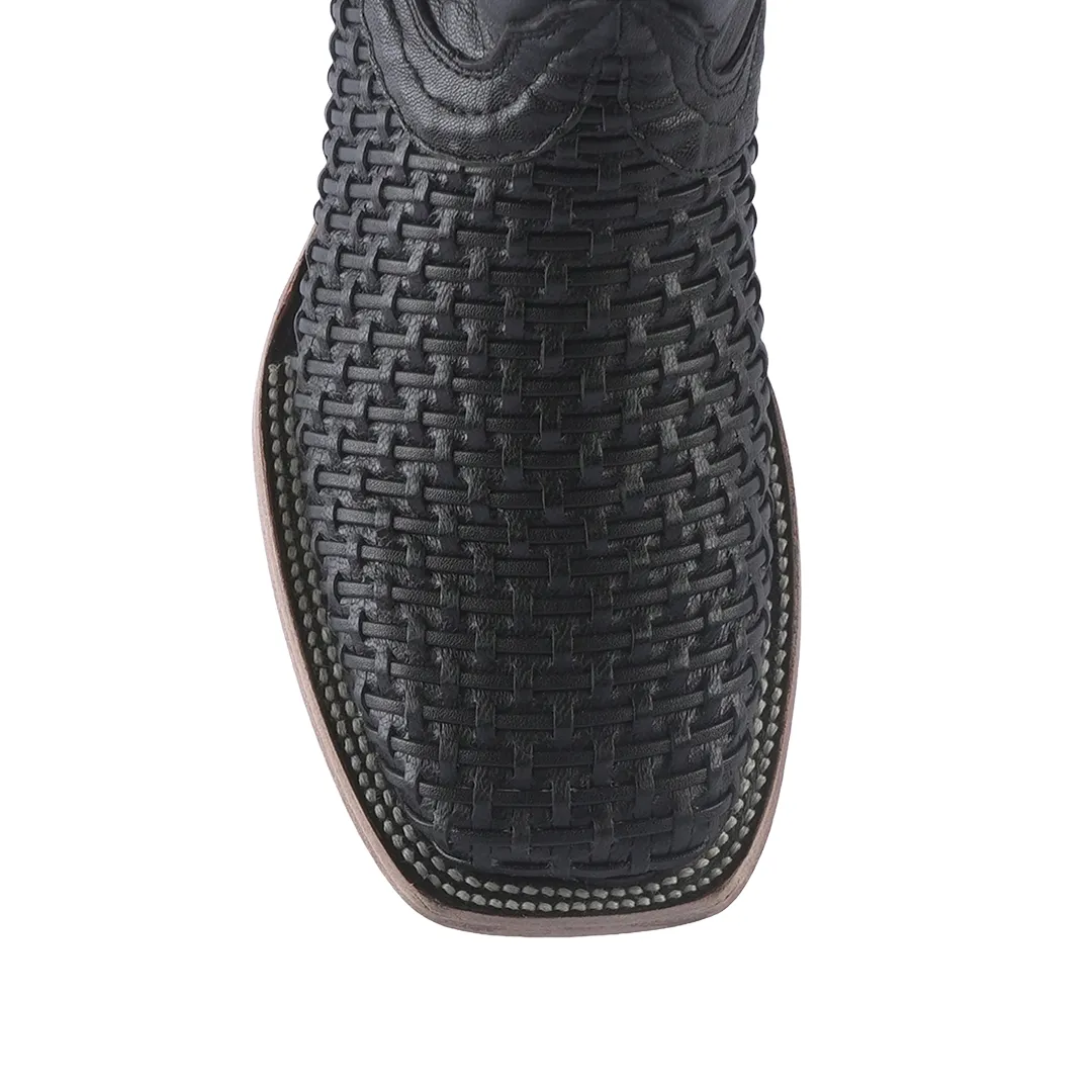 Texas Country Western Boot Rush Black Square Toe E633