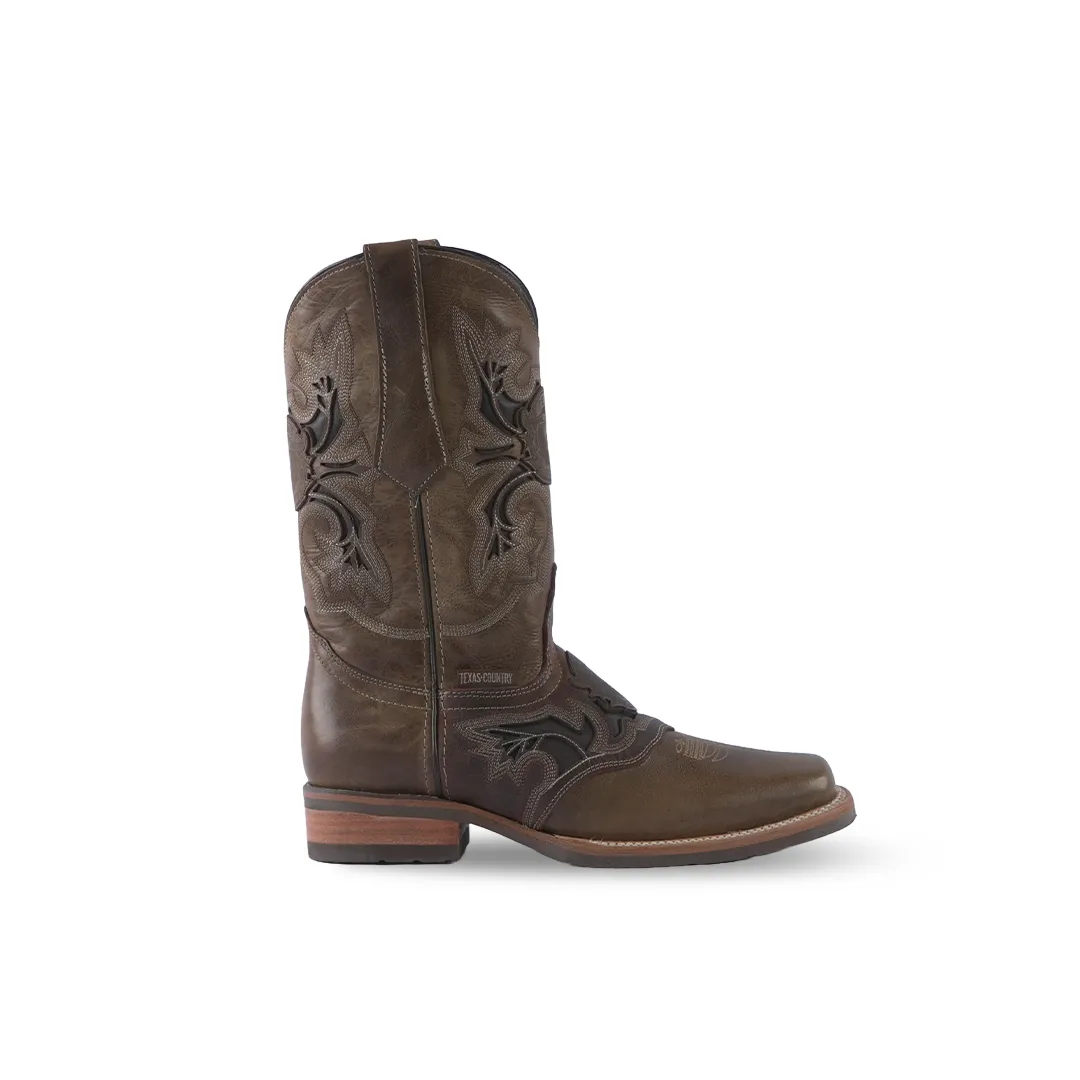 Texas Country Western Boot Savat Camel Rodeo Toe E644