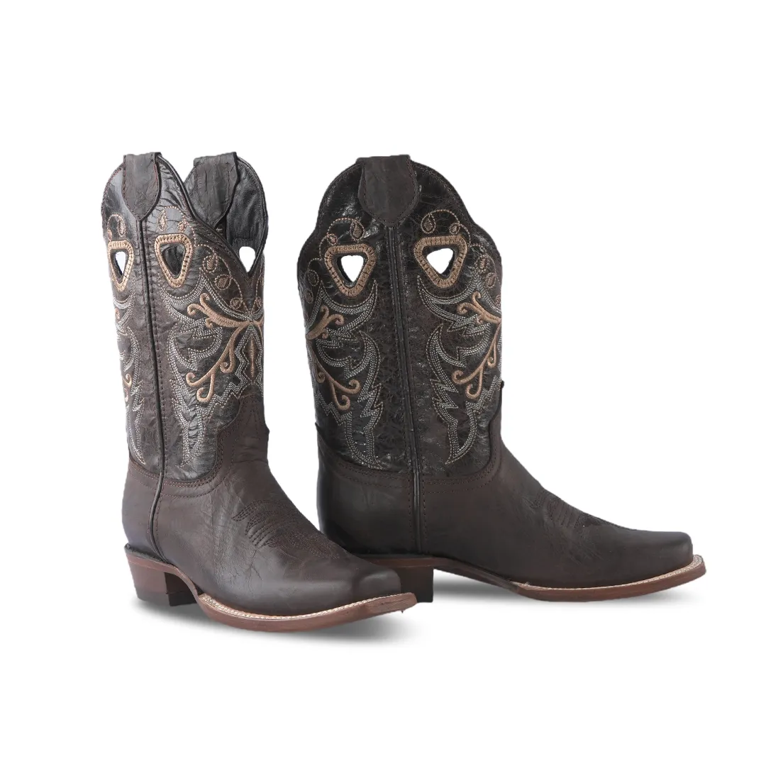 Texas Country Women's Western Boot Cedro Tabaco Square Toe E316