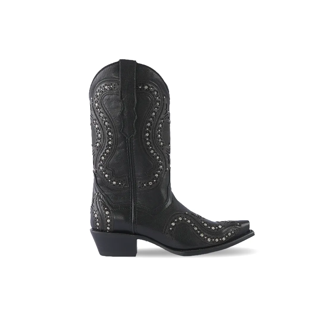 Texas Country Womens Western Boot Rush Black Love Cristal E717 -1