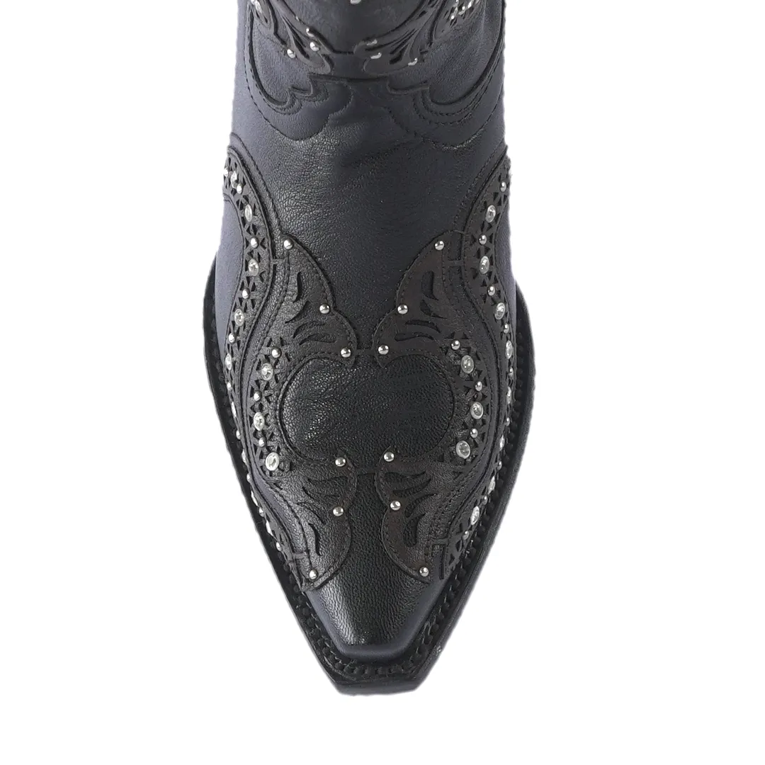 Texas Country Womens Western Boot Rush Black Love Cristal E717 -1