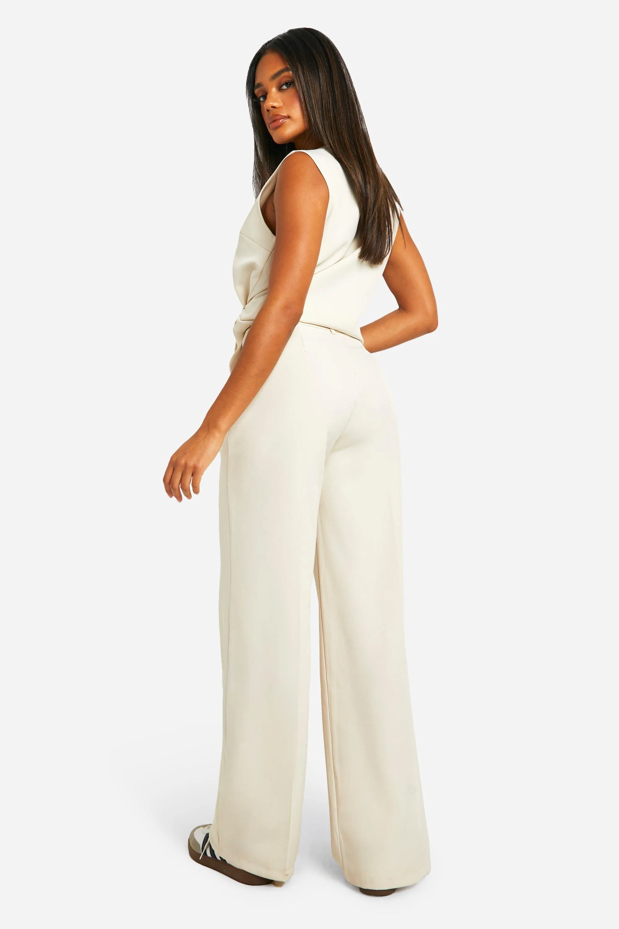 Trousers | Pleat Front Wide Leg Tailored Trousers | boohoo