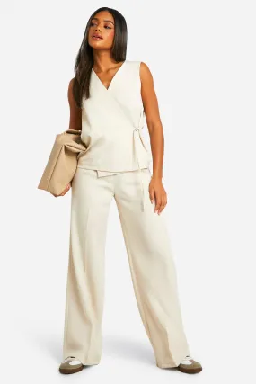 Trousers | Pleat Front Wide Leg Tailored Trousers | boohoo