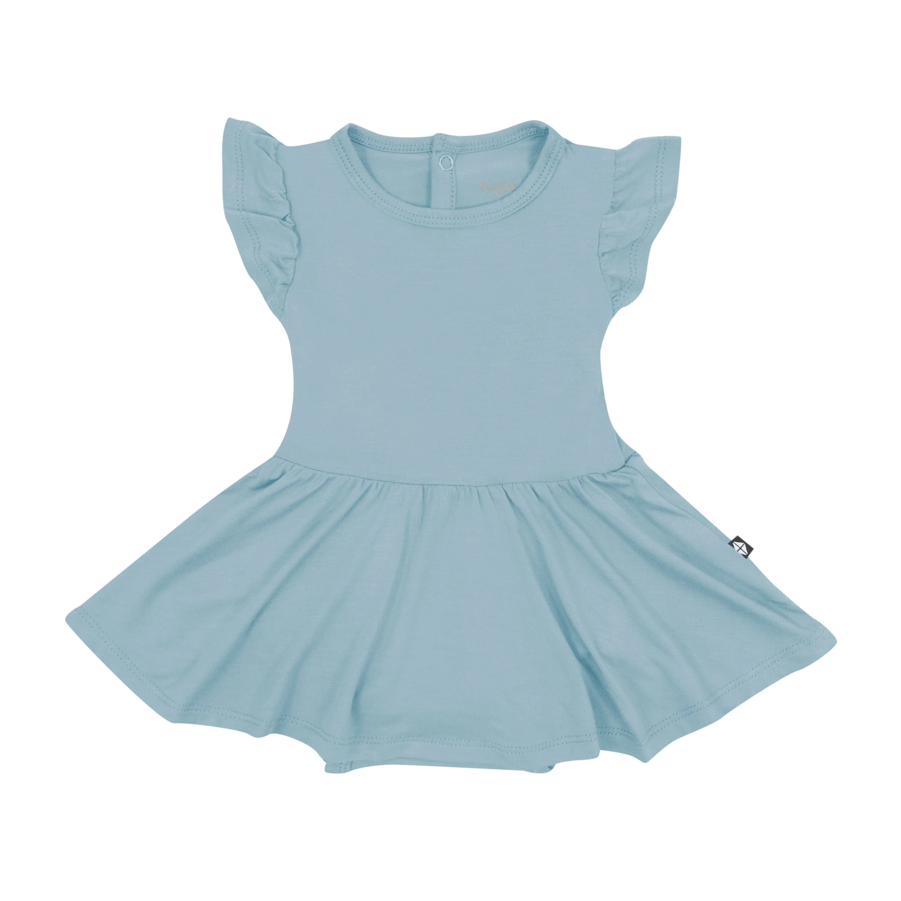 Twirl Bodysuit Dress in Dusty Blue