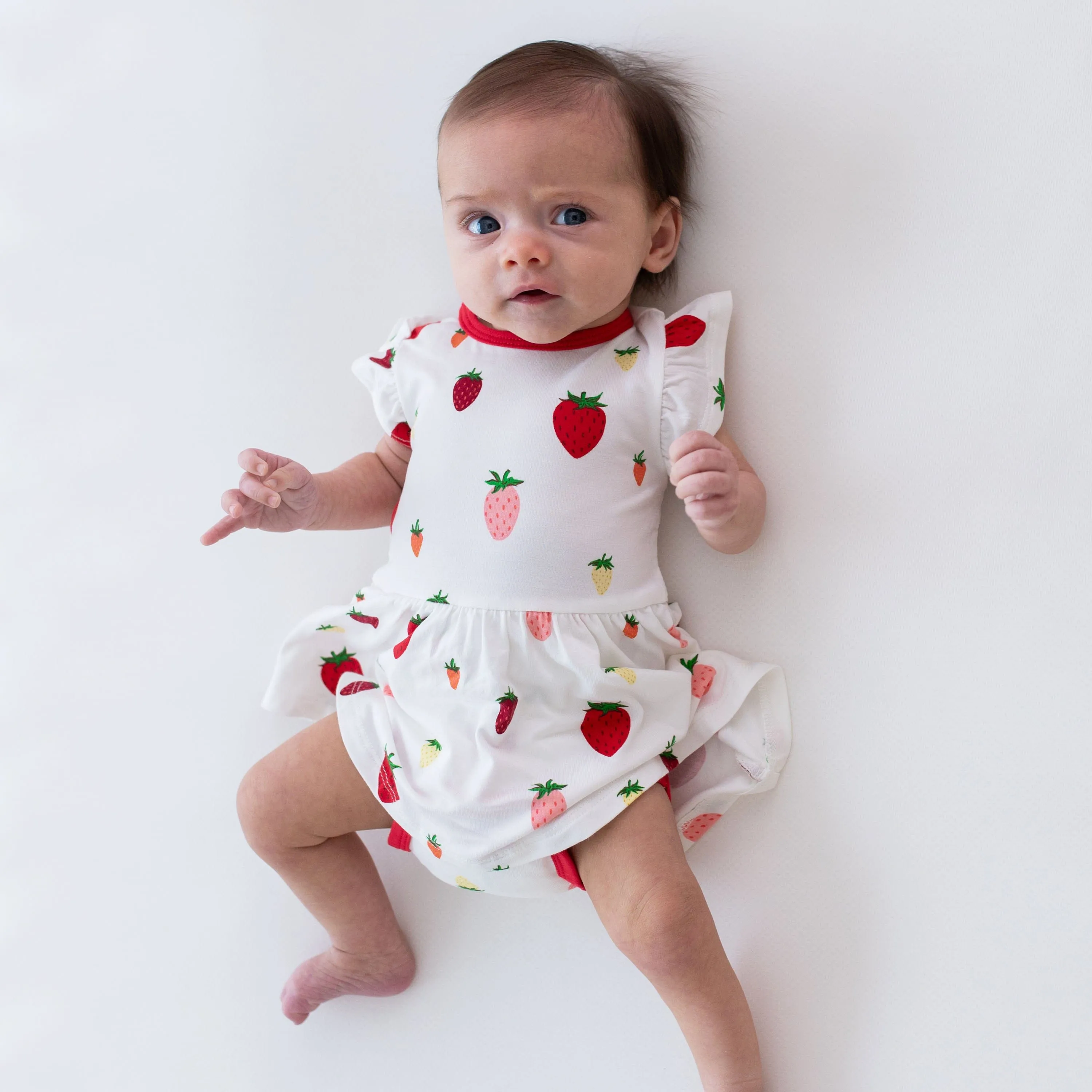 Twirl Bodysuit Dress in Strawberry