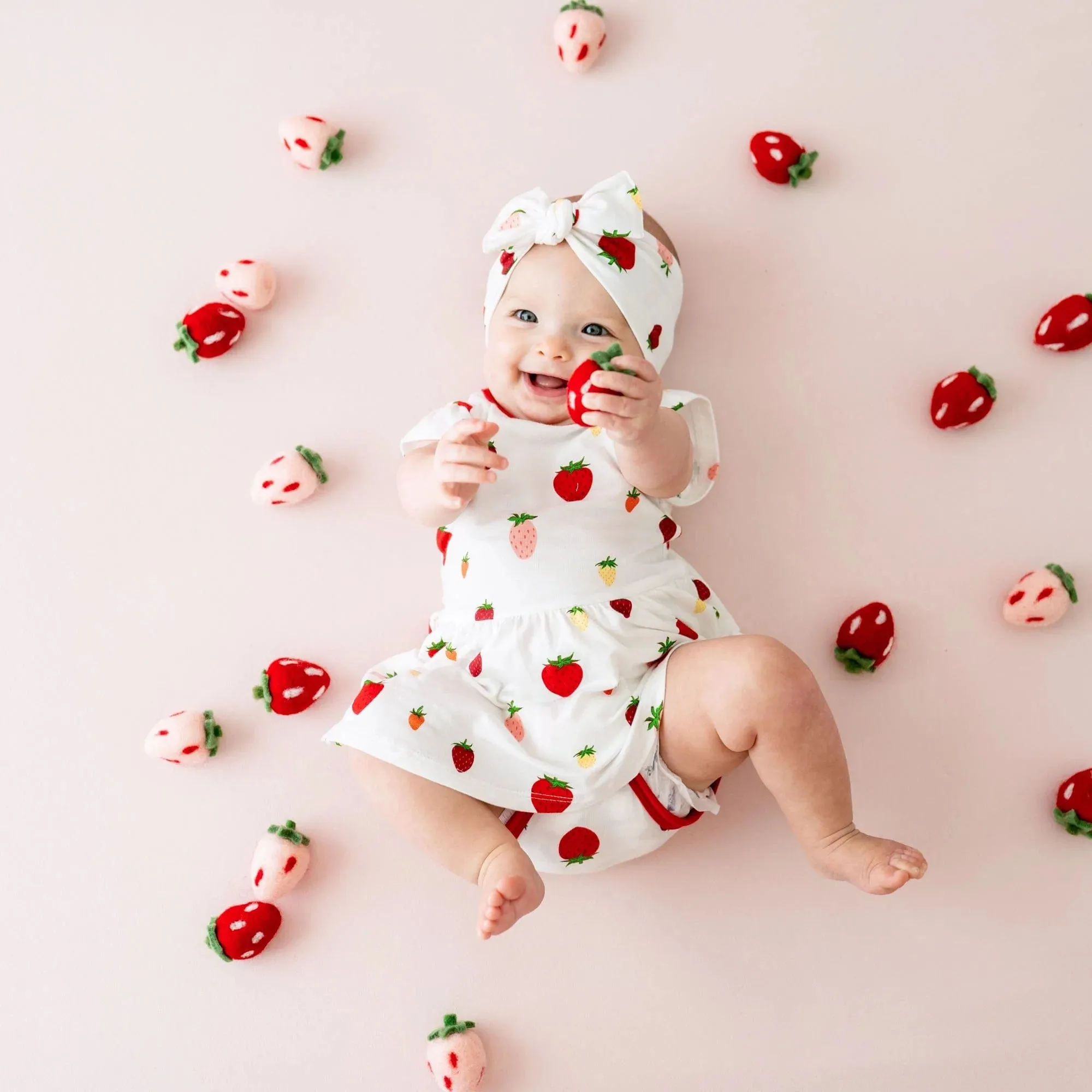 Twirl Bodysuit Dress in Strawberry