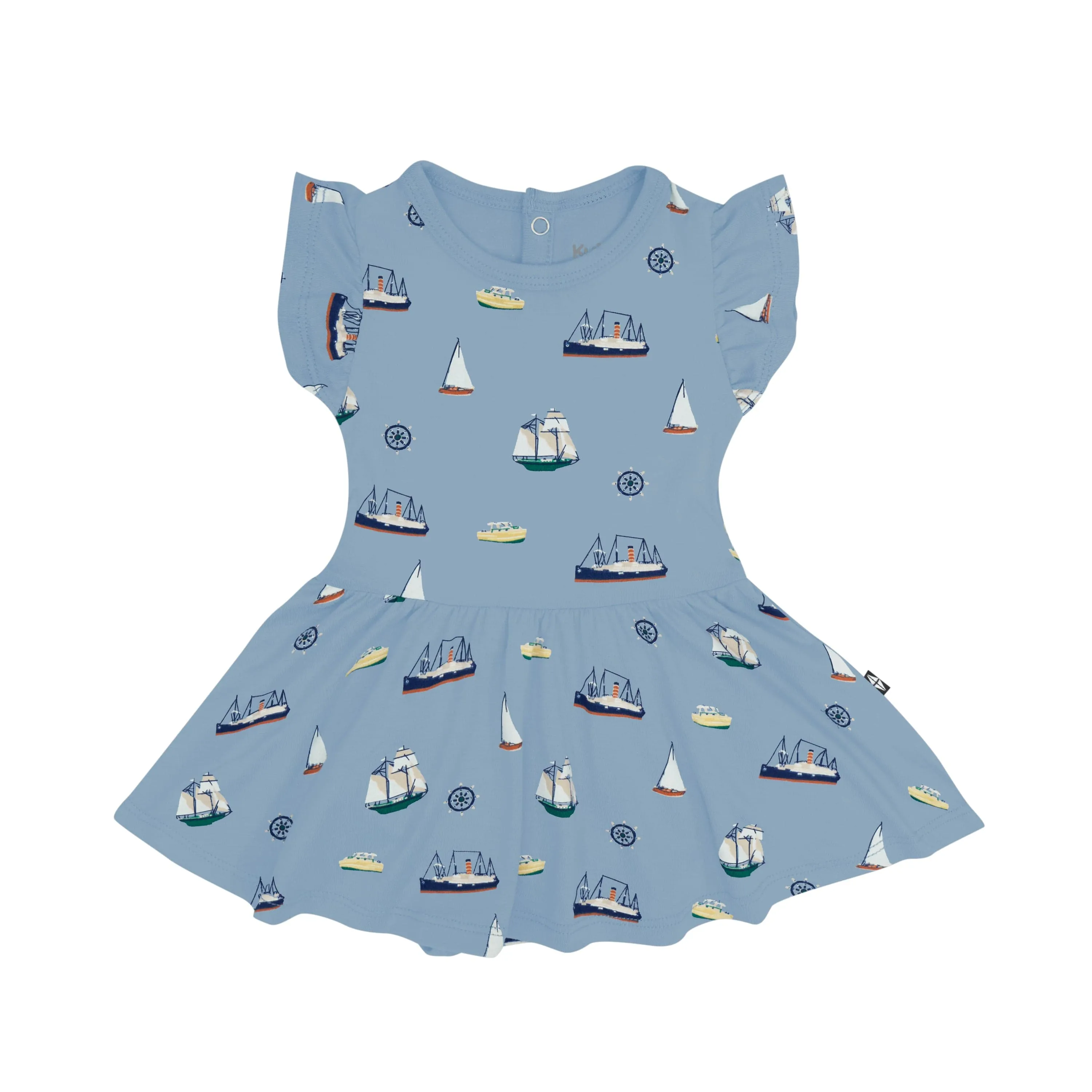 Twirl Bodysuit Dress in Vintage Boats