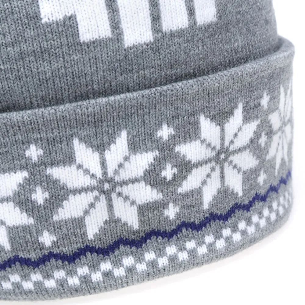 Undefeated Slalom Pom Pom BeanieGrey Heather