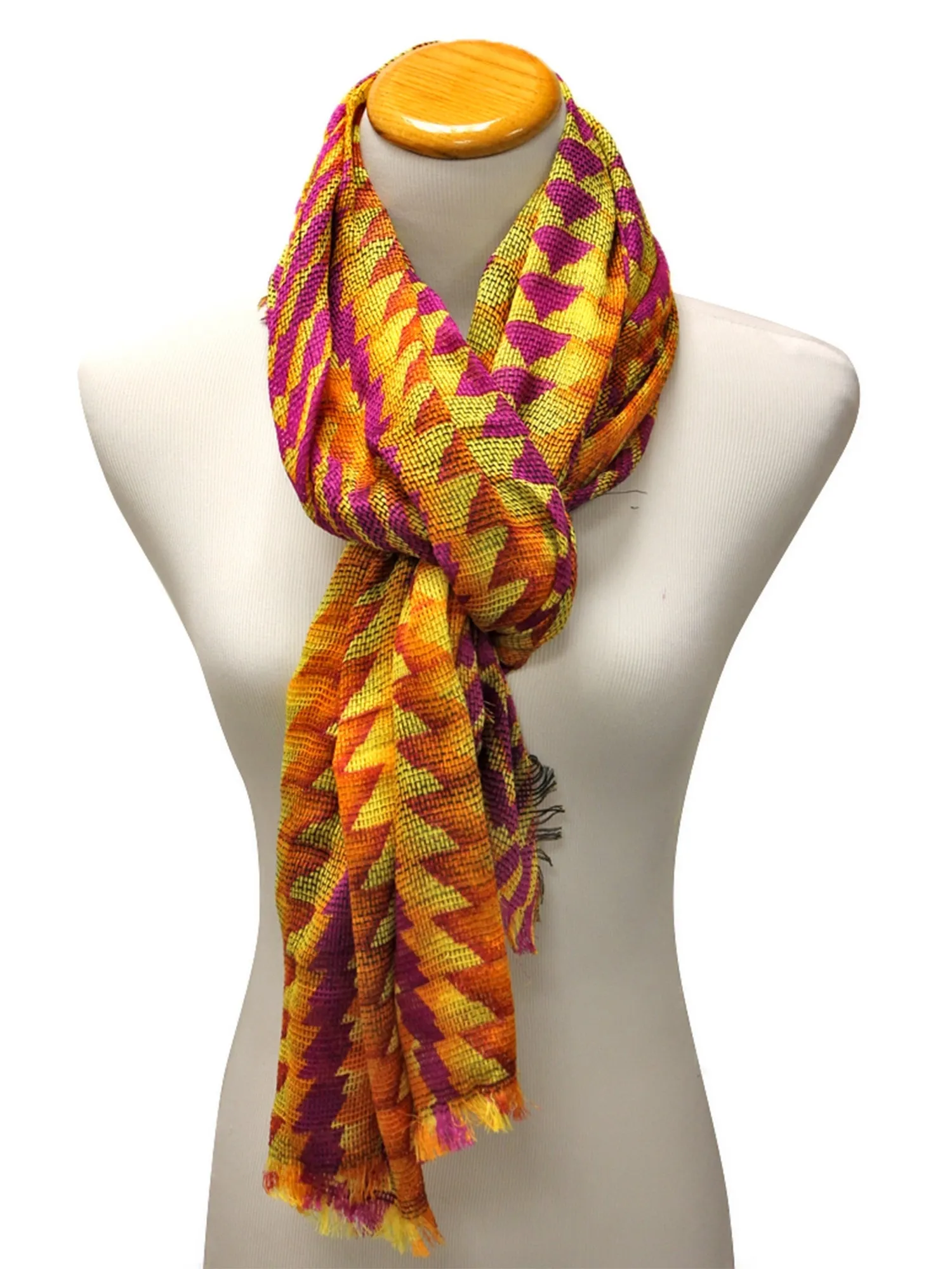 Vibrant Tricolor Tribal Print Scarf Shawl