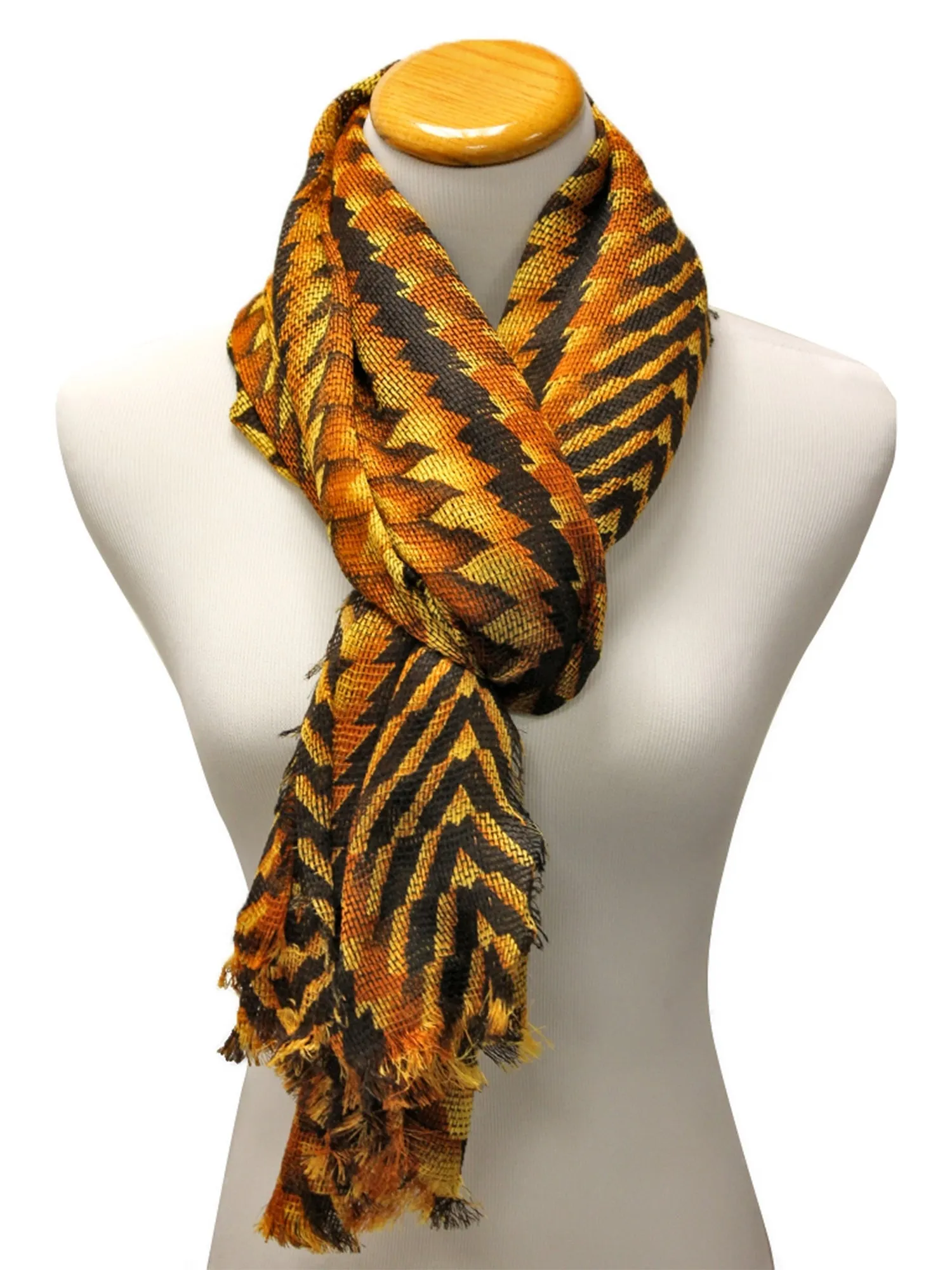 Vibrant Tricolor Tribal Print Scarf Shawl