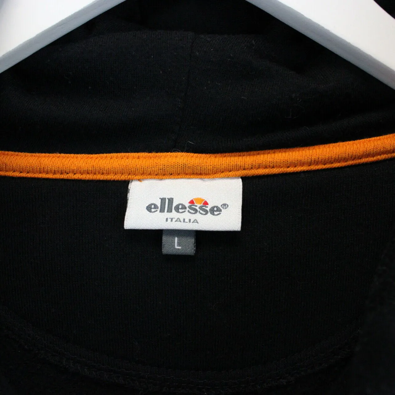 Vintage ELLESSE Hoodie Black | Large