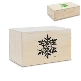 Wooden Christmas Eve Box with Snowflake Design