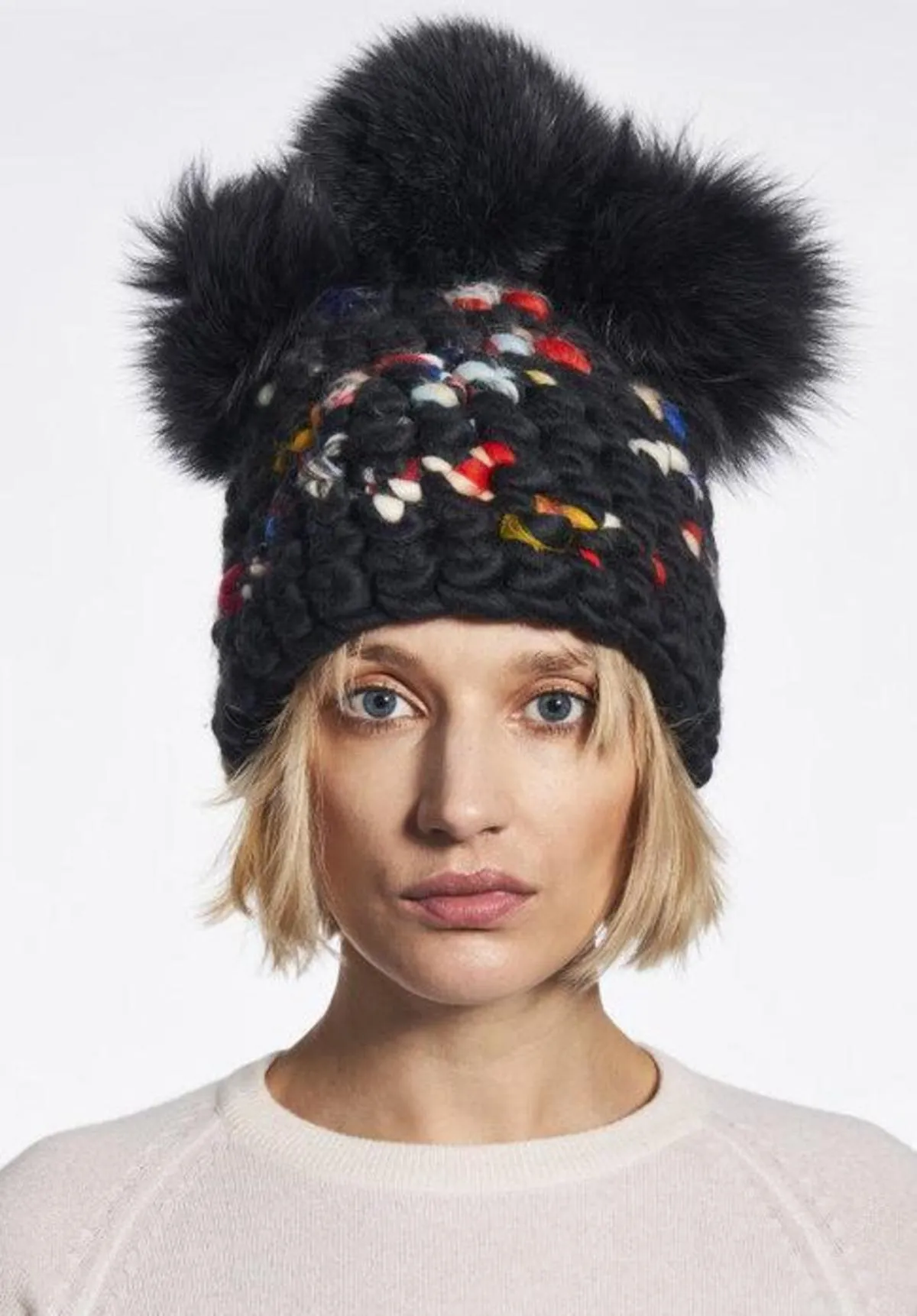 XL poms twombly crown beanies - graphite/dark